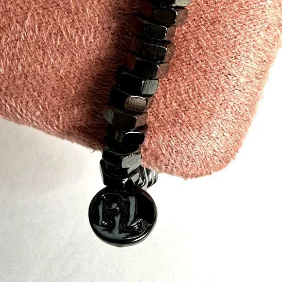 Park Lane Jewelry Serena Bracelet Hematite Tone Black Beaded W/ Rhinestone Bar - Picture 2 of 6